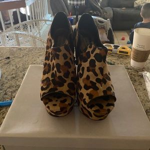 Steve Madden Wicked leopard bootie with peep toe